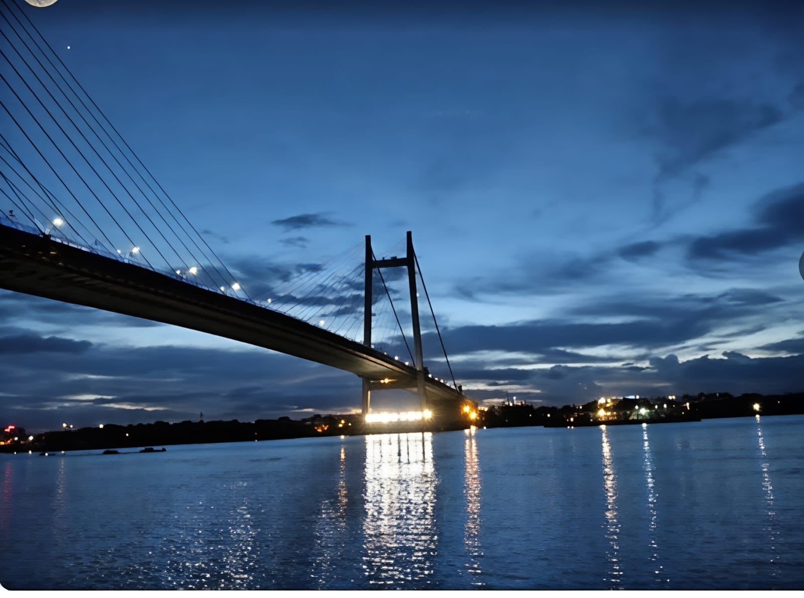 Bridge view by the river in Kolkata