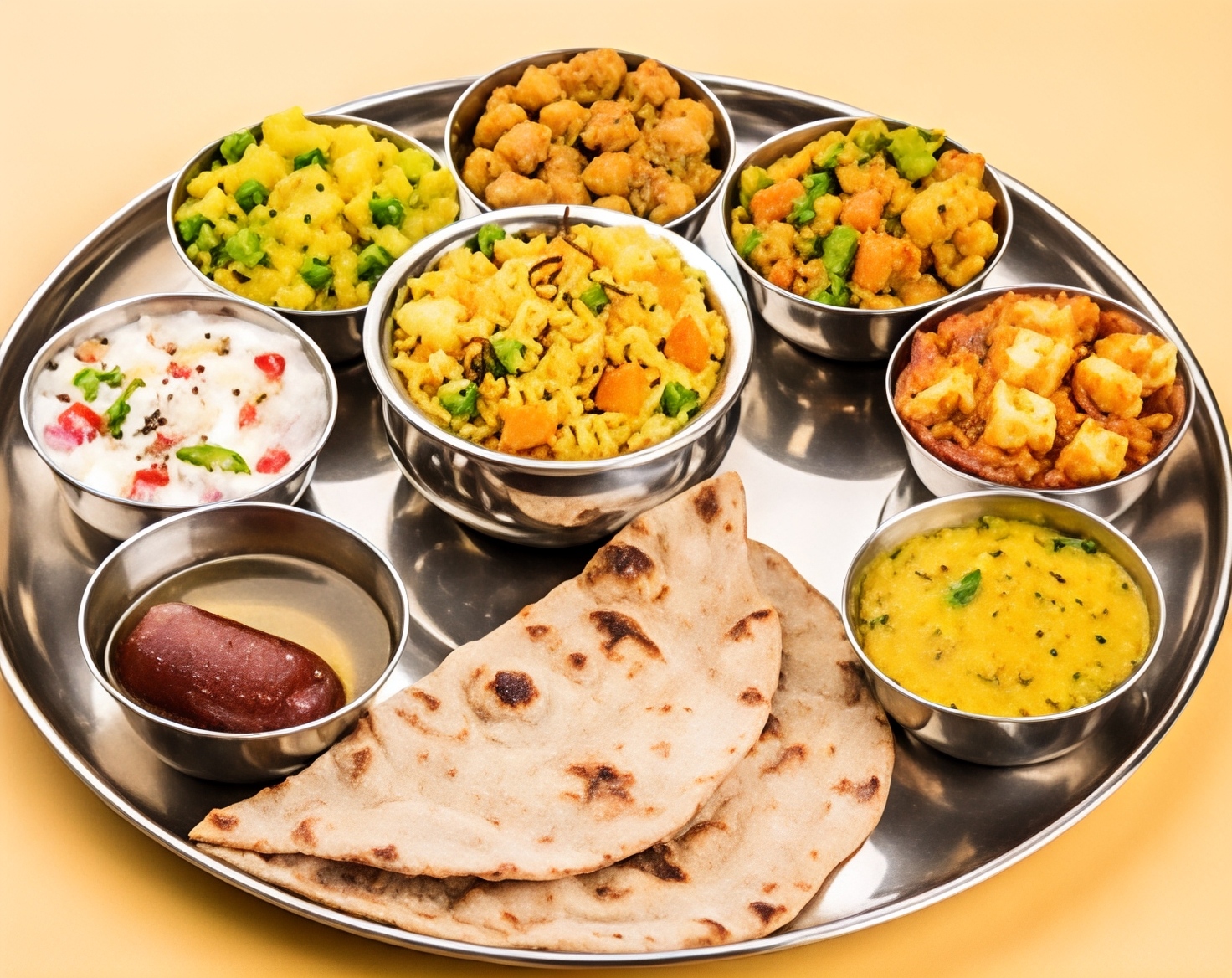 Traditional Indian thali near Park Street Kolkata